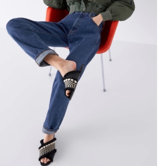 Zara Women’s Size 5.5 / 36 Frayed Sea Shell Slide Sandals - Picture 4 of 4